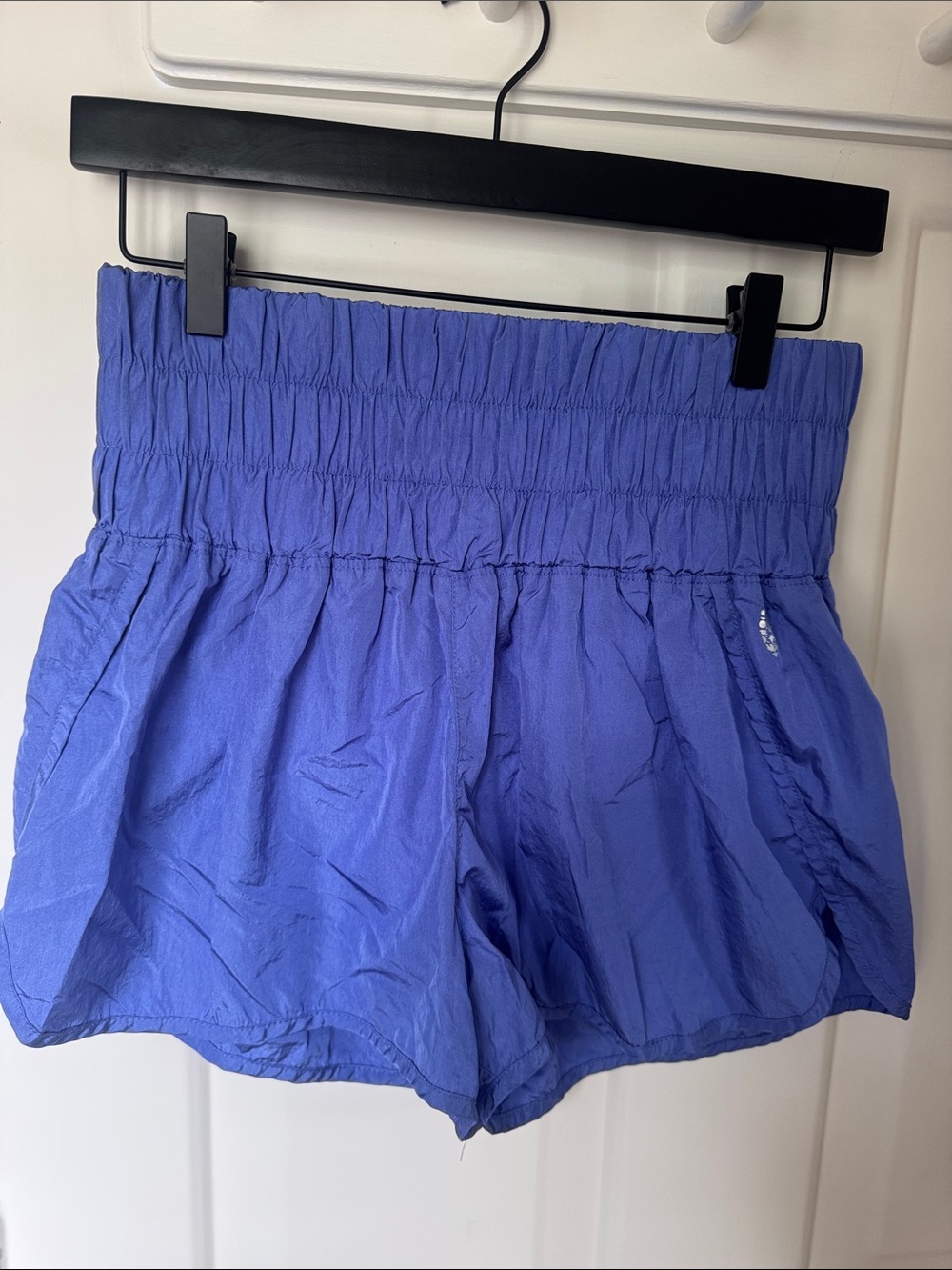 Free People Movement High-Waist Smocked Purple Women’s Shorts Size M
